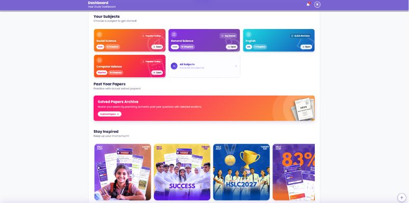 Target100 SEBA Online Test Series React Web App