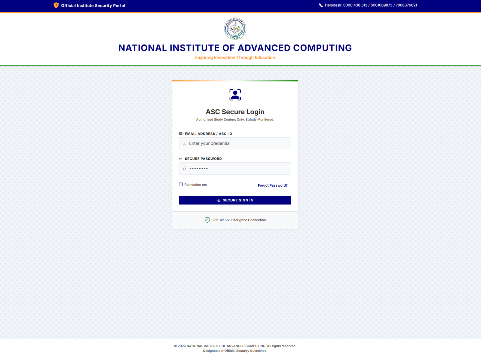 NIAC Study Centre Management ERP